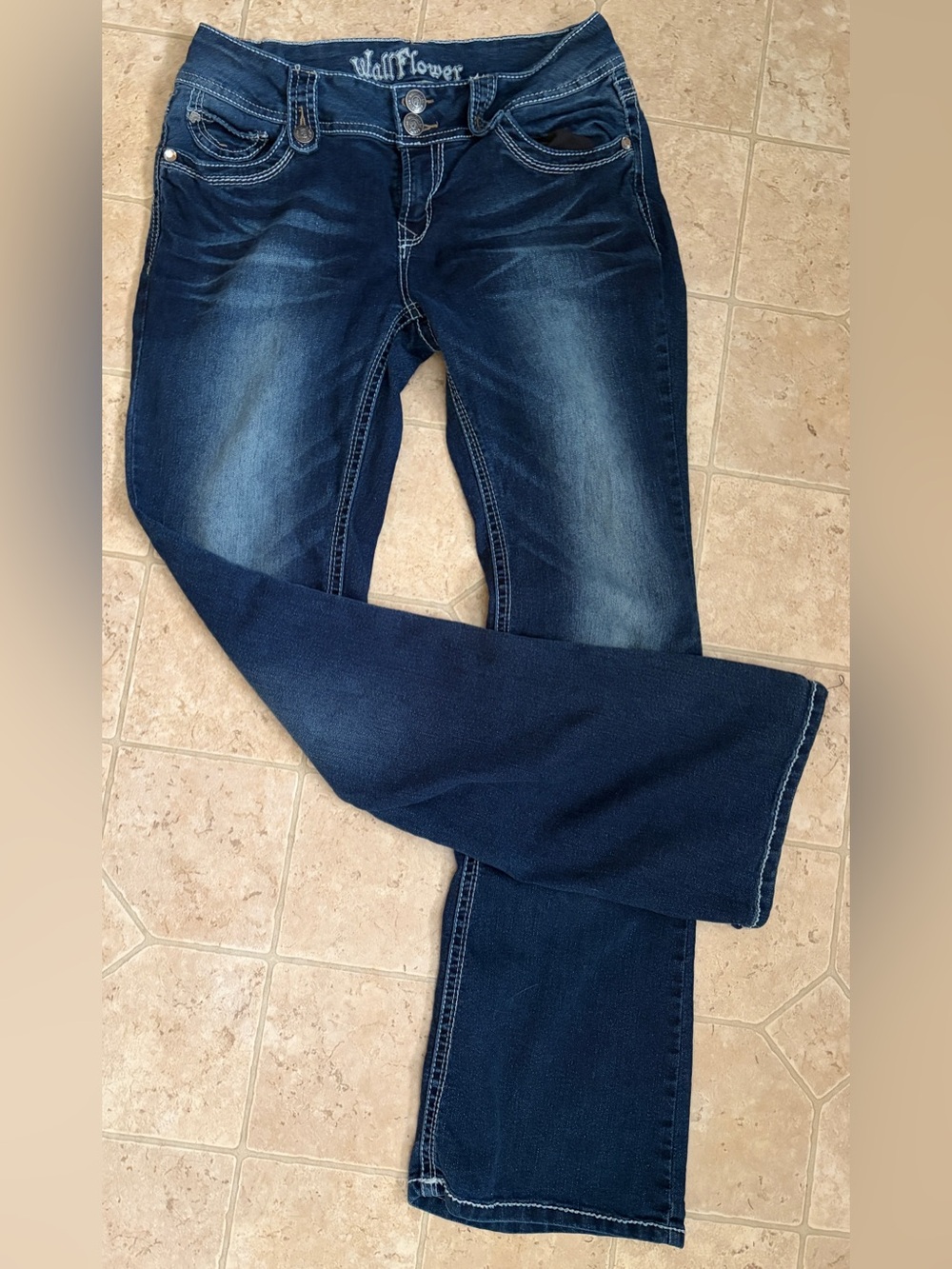 WALLFLOWER JEANS CURVY FIT DARK BLUE BOOT CUT - SIZE 9